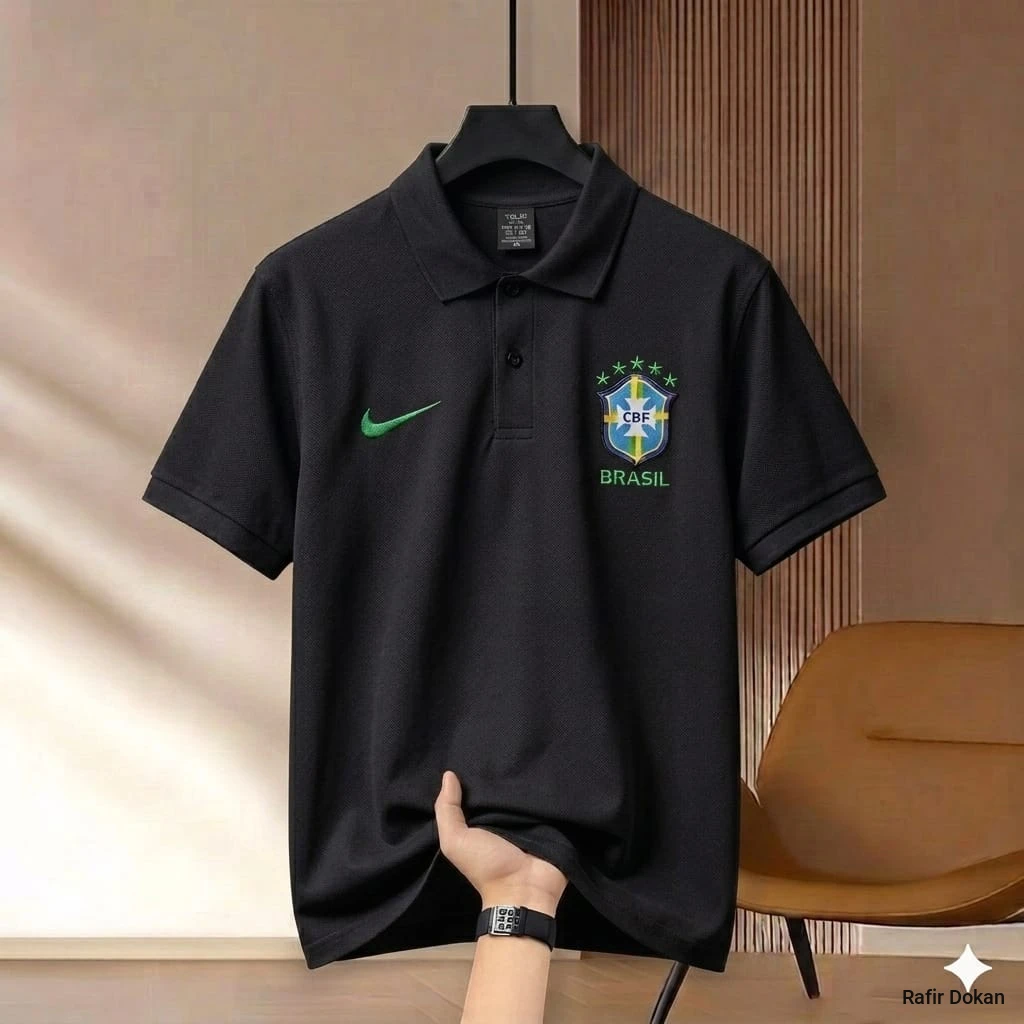 Brazil World Cup Polo Shirt - Embroidered Football Fan Apparel